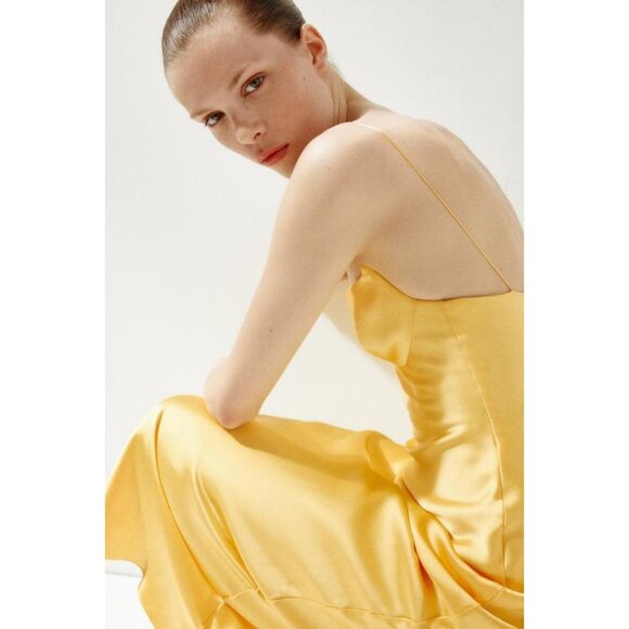 ZARA LONG SATIN DRESS - Picture 1 of 7
